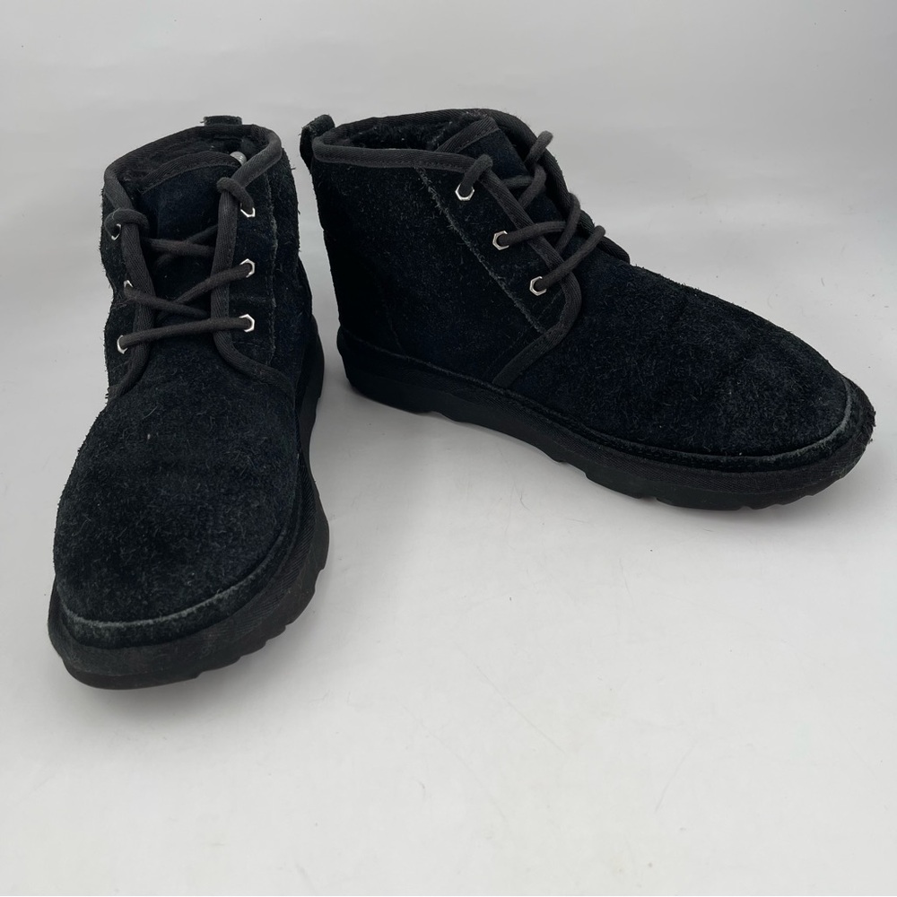 Ugg Unisex Kids Neumel II- SZ 6 -Black Suede‎ Lace-Up Sherpa Lined Chukka Boot - Picture 6 of 13